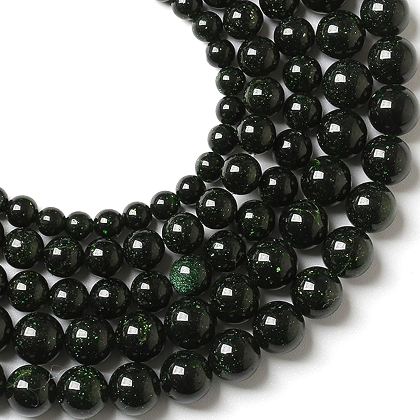 6MM 120pcs Natural Green Sandstone Energy Healing Beads Round Loose Beads for Jewelry Making Bracelet 2 Strands 32"