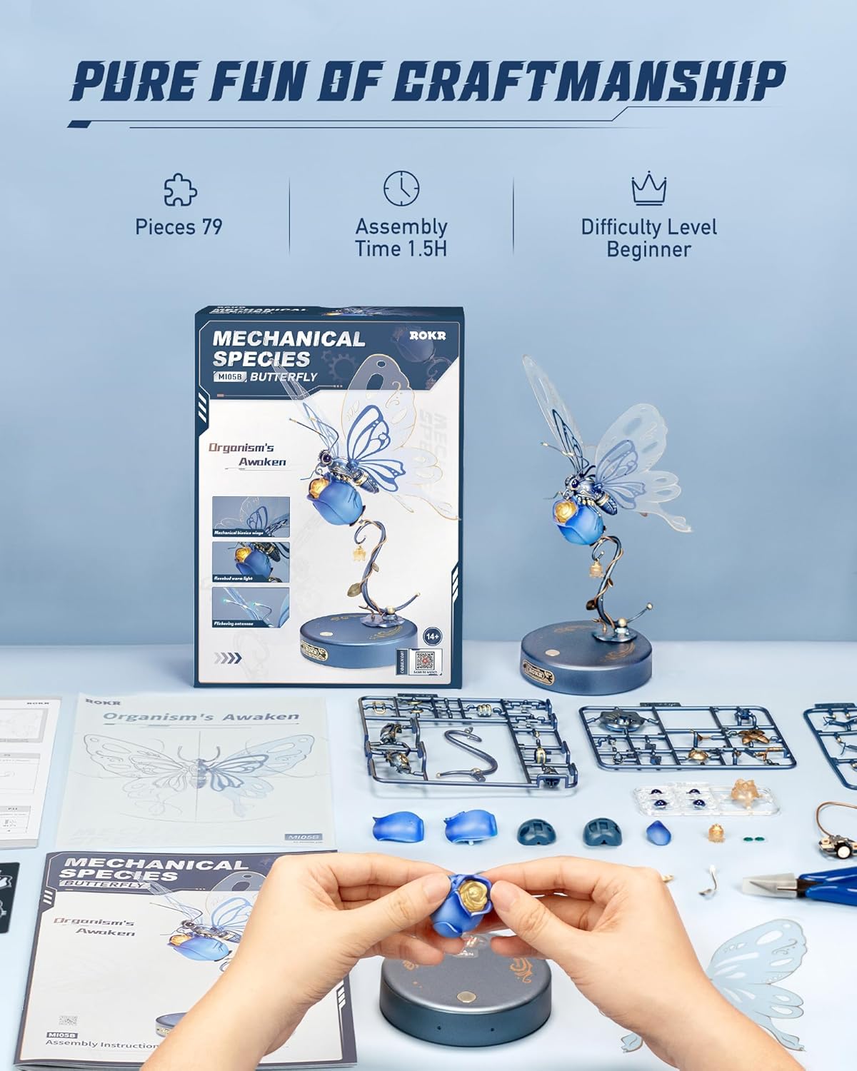 ROKR 3D Metal Puzzles for Adults-Metal Model Kits for to Build-Crafts for Adults-Gifts for Teenage Boys Girls