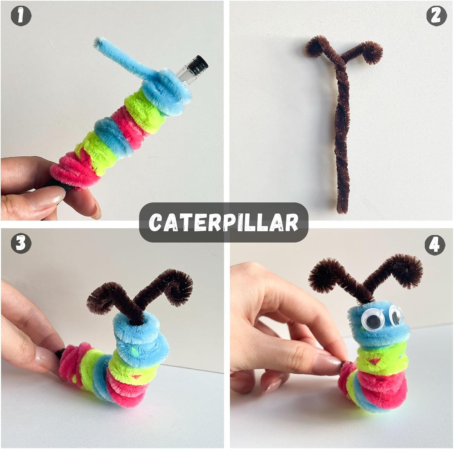 Red Pipe Cleaners Craft Supplies - Craft Pipe Cleaners & Chenille Stems for DIY Arts & Crafts Projects, Kids Toys & Games, Christmas Gifts & Decorations