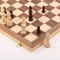 Wooden Chess Set with Folding Board - 15" Classic Magnetic Chess Set with Protective Bag for Adults, Chess Lovers Tournament Professional Beginner