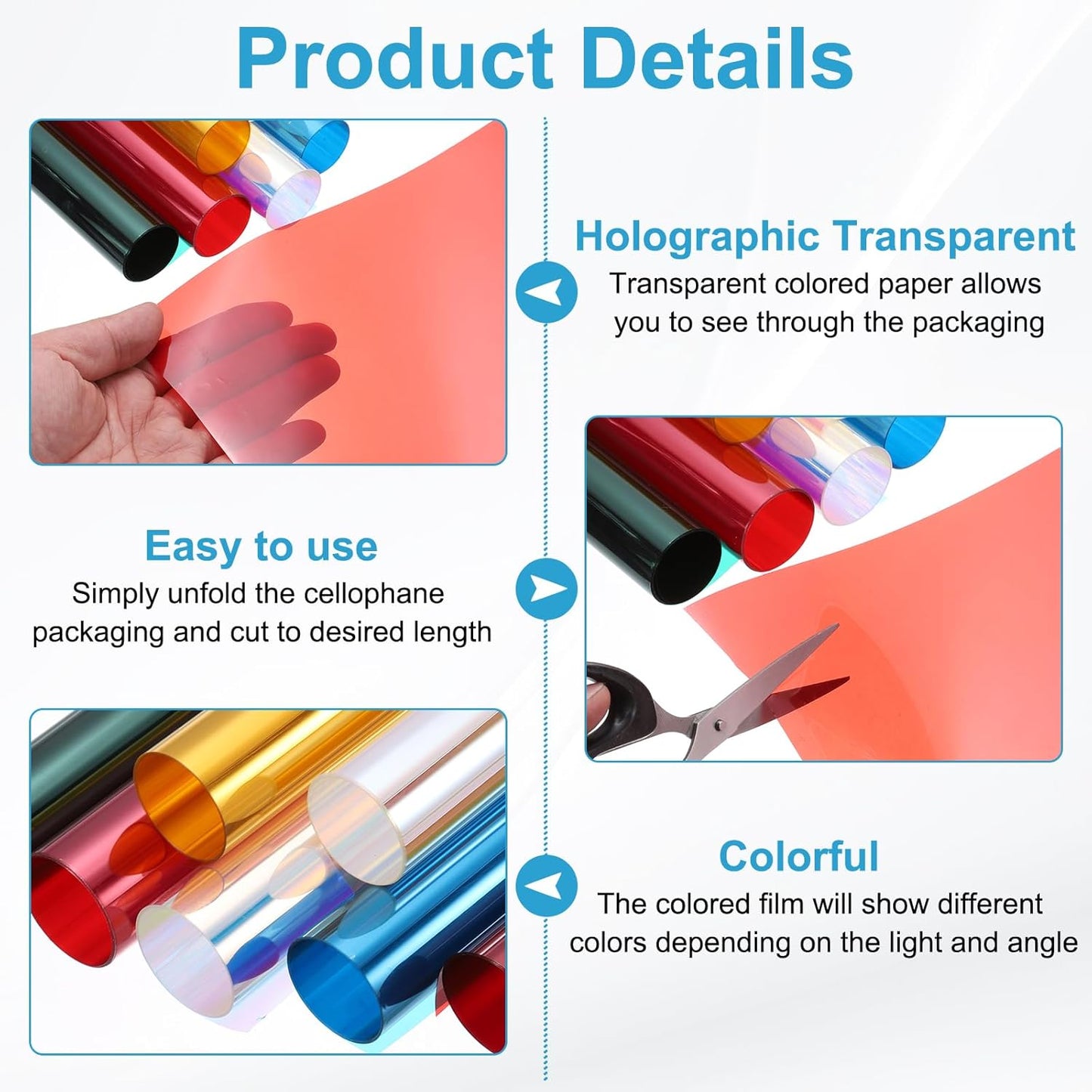 MECCANIXITY Iridescent Window Film,12" x 39" Iridescent Holographic PVC Fabric Dichroic Film Clear Vinyl Paper Roll for DIY Craft Gift Wrapping Bag Decoration,Red