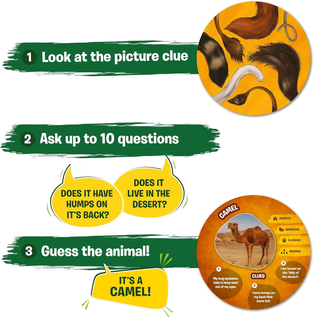 Skillmatics Guess in 10 Animal Picture Clues, Perfect for Boys, Girls, Kids, and Families Who Love, Card Games, Educational Games, Board Games, Gifts for Ages 6, 7, 8, 9 and Up