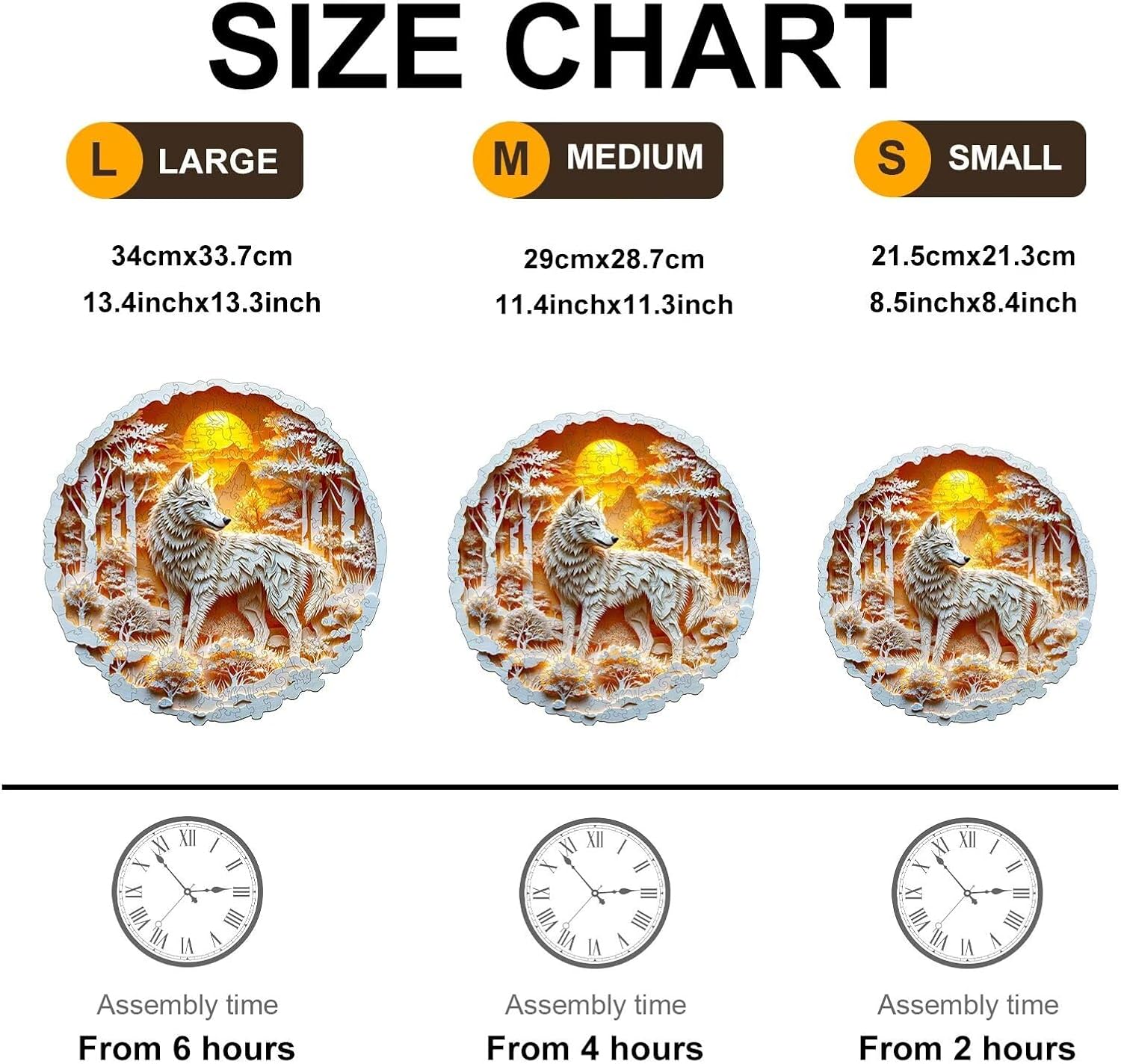 Wooden Puzzles for Adults, 3D Wolf Wooden Puzzles 290 Pieces, Unique Animal Shaped Wood Challenging Jigsaw Puzzles Gifts for Adults, 13.4x13.4in