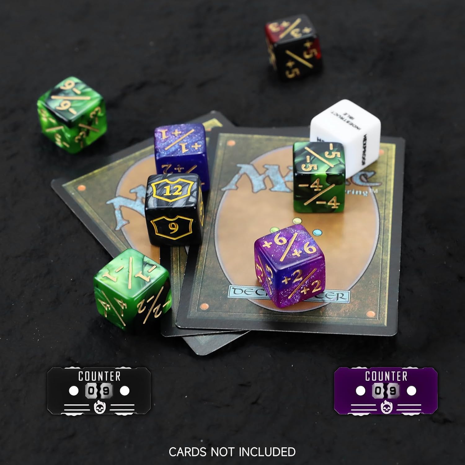 SIXPOINTS 122Pcs MTG Dice Counters Keyword Counters Life Counter 1/+1 counters Commander Buff Tokens 6 Sided Dice Set for Magic The Gathering, MTG, TCG, Card Games Accessories (B-122PCS/SET)