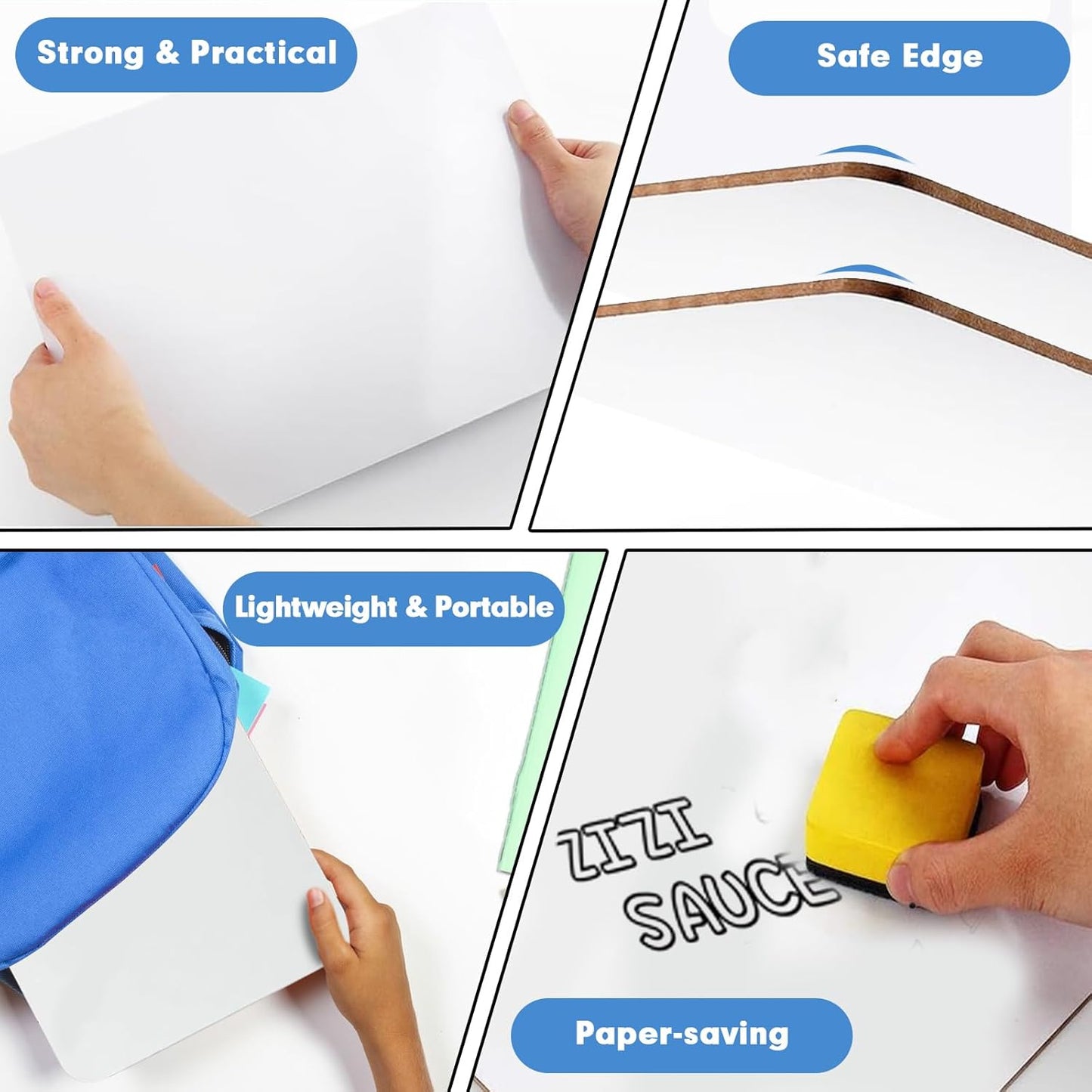 Dry Erase Lapboards, HERKKA 25 Pack Double Sided Small Dry Erase Whiteboards 9 x 12.5 Inch with 25 Erasers, Small Dry Erase Boards for Classroom Teacher Supplies, Personal White Boards for Students