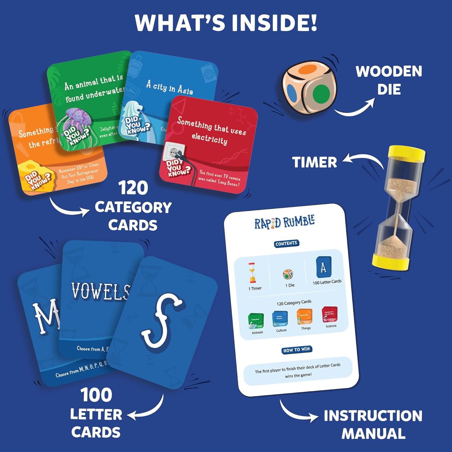 Skillmatics Rapid Rumble - Fast-Paced Board Game, Educational Toy, Quick-Thinking Card Game for Kids, Teens & Adults, Fun for Christmas, Family Game Night, Gifts for Ages 6, 7, 8, 9 & Up