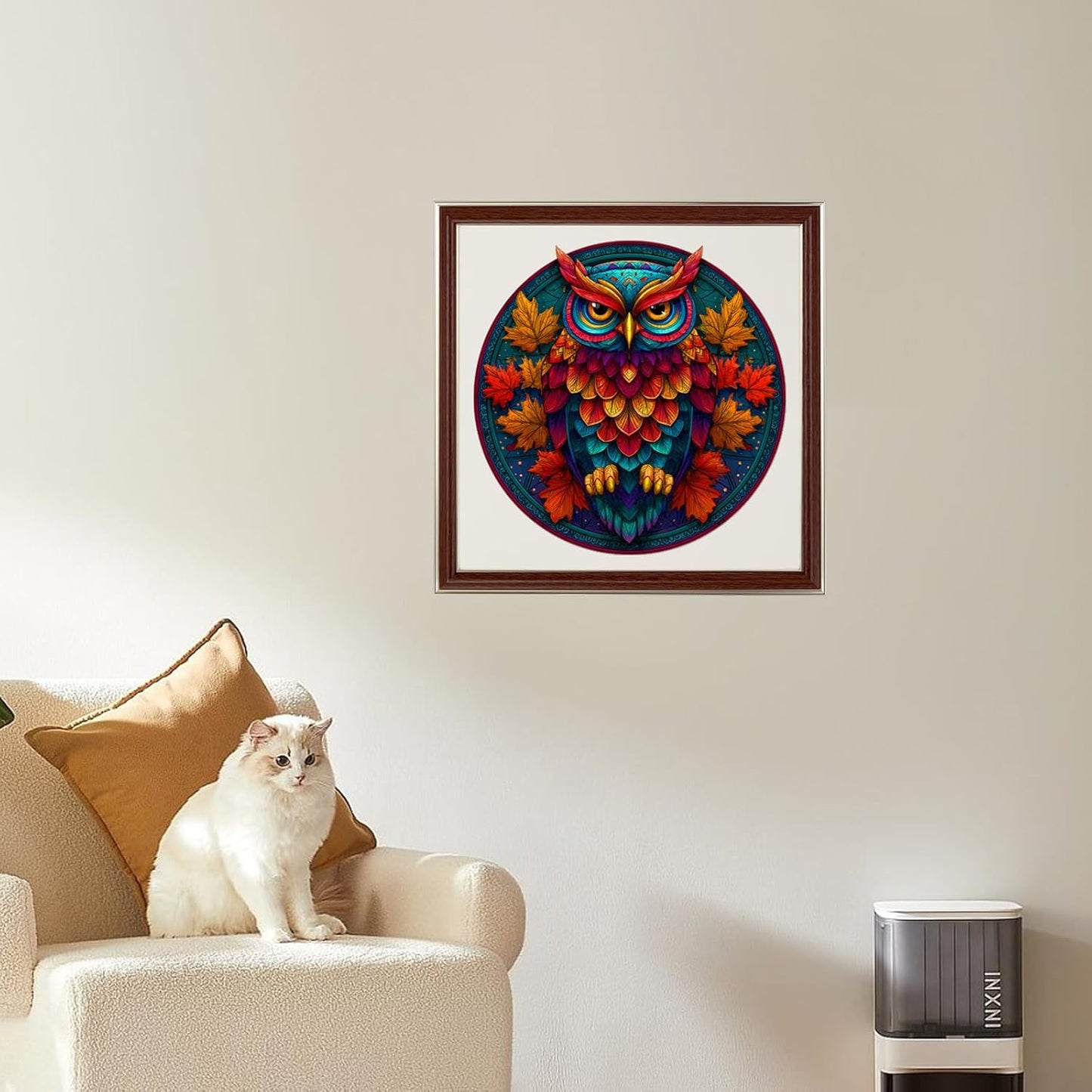 Wooden Puzzles for Adults, Colorful Owl Puzzles 200 Pieces, Unique Shaped Jigsaw Puzzles for Adults and Kids, Birthday Gifts Fun Challenge Family Game 11.2'' x 11.2''