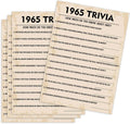 QUPT 60th Birthday Party Games, 1965 Trivia Games, Birthday Party Supplies for Adults, Fun 1965s Party Game，Pack of 30 Cards