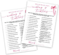 Bridal Shower Games Cards, Wedding Traditions Why Do We Do That, 25 Cards with 1 Answer Card, Engagement Party Games for Guests, Pink Ribbon Bow Wedding Party Supplies - E08