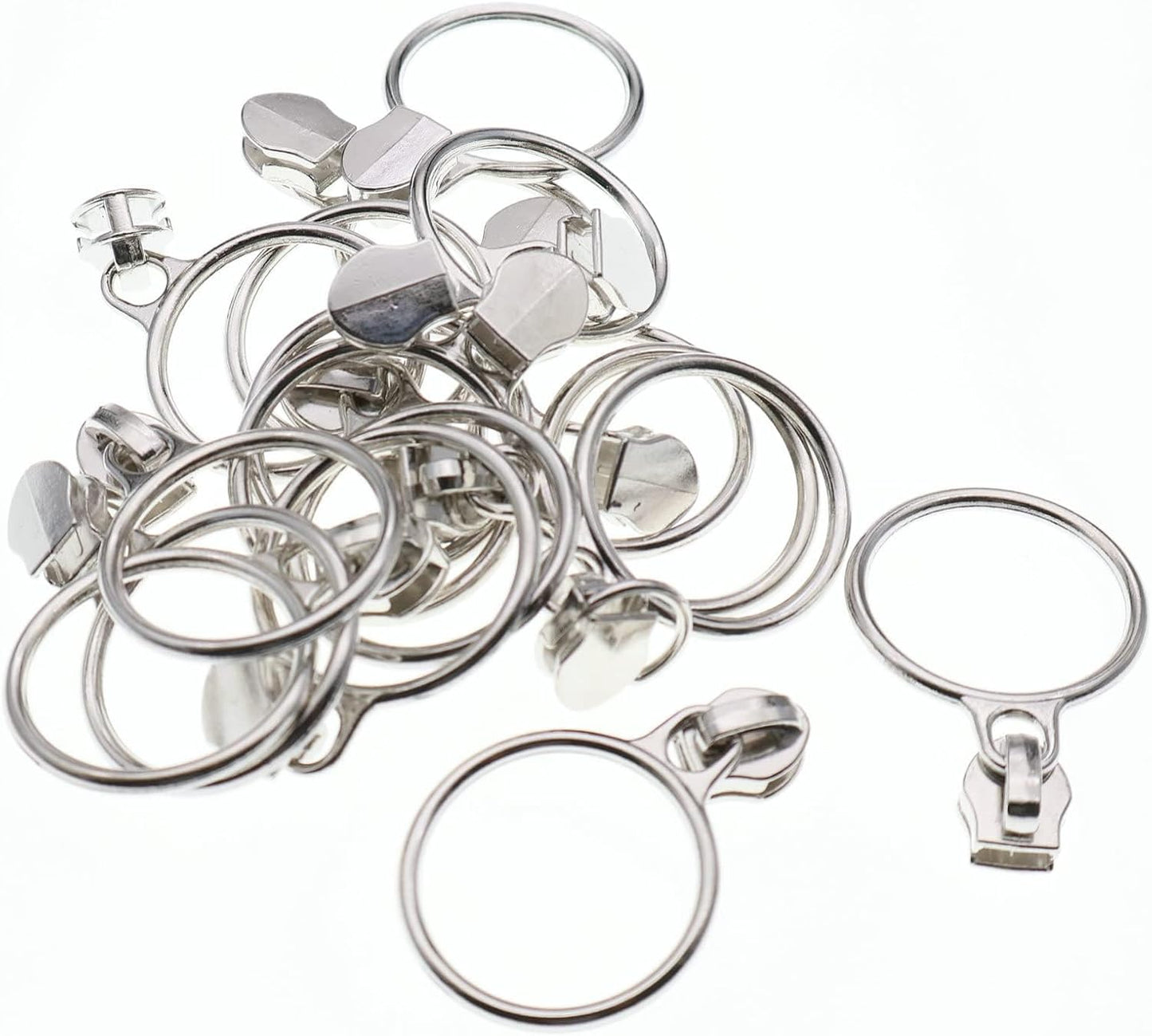 Leekayer #5 Silver Metallic Nylon Coil Zippers by The Yard Bulk 10 Yards Beige Zipper Tape with 25pcs Silver Ring Pull Sliders for DIY Sewing Tailor Craft Bag(Beige)