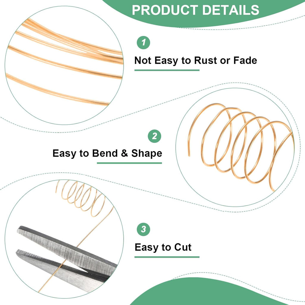 0.5 mm/24 Gauge Copper Wire for Jewelry Making, 20.3FT Copper Beading Craft Wire for Jewelry/Weaving/DIY Crafting/Planting, Color-Retaining [6.2M, Copper Tone]