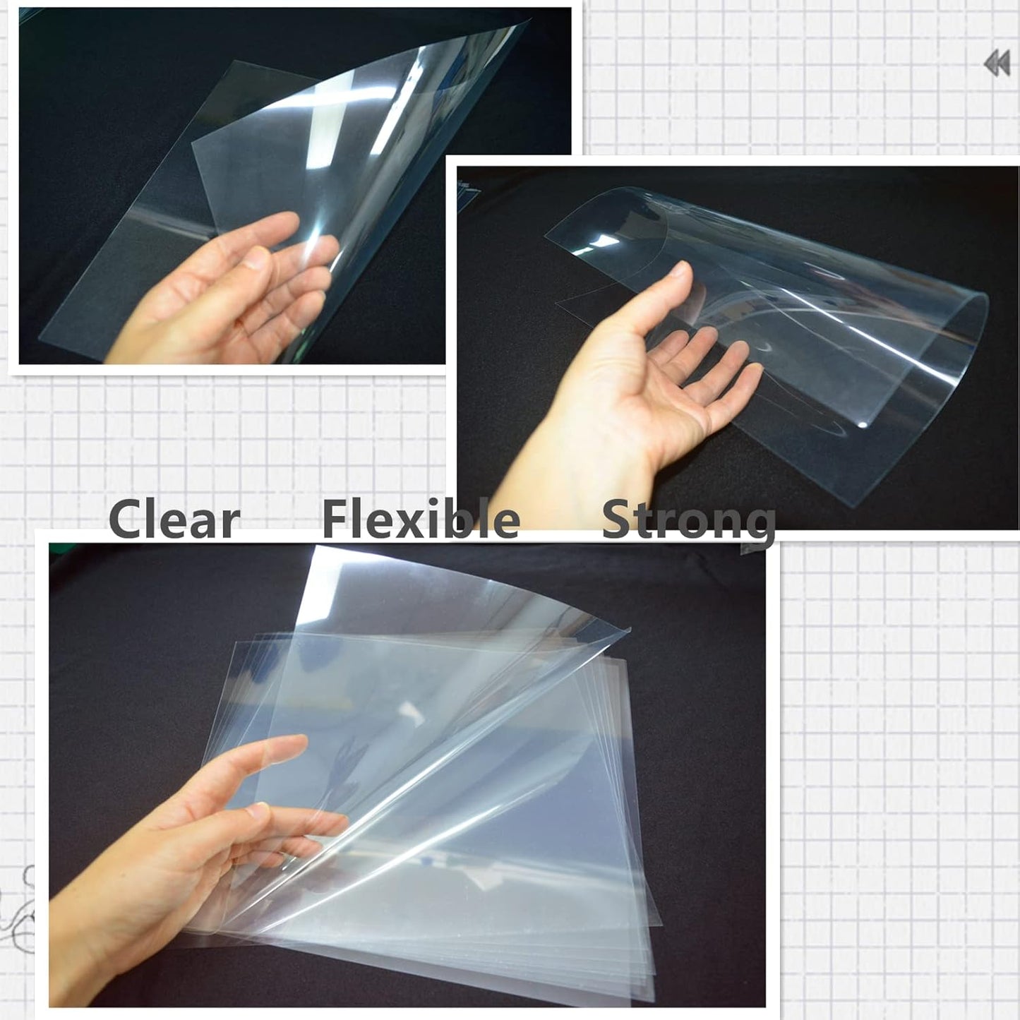 BANLTRE 32 Pieces 6 mil Transparency Blank Template Material Stencils Mylar for Cutting Paper Clear Sheet 12 × 12 inch (32-6 mil)