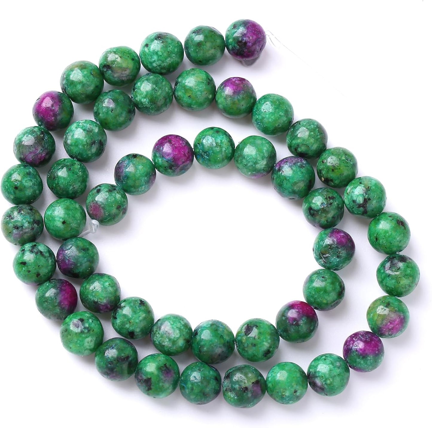 45pcs 8mm Natural Epidote Zoisite Stone Beads for Jewelry Making DIY Bracelet Necklace Accessories 15" Energy Healing Power Stone Beads