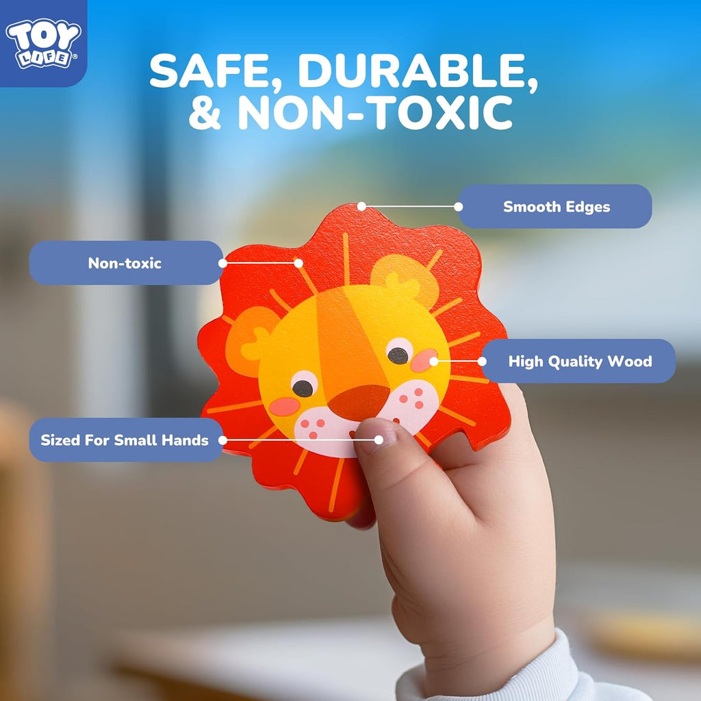 TOY Life Toddler Puzzles Ages 2-4, Wooden Puzzles for Toddlers 1-3, 7 Pcs Animals Puzzle 2 Year Old, Montessori Toddler Boys Girls Toys 2-3, Educational Gift Learning Toys for 2 Year Old