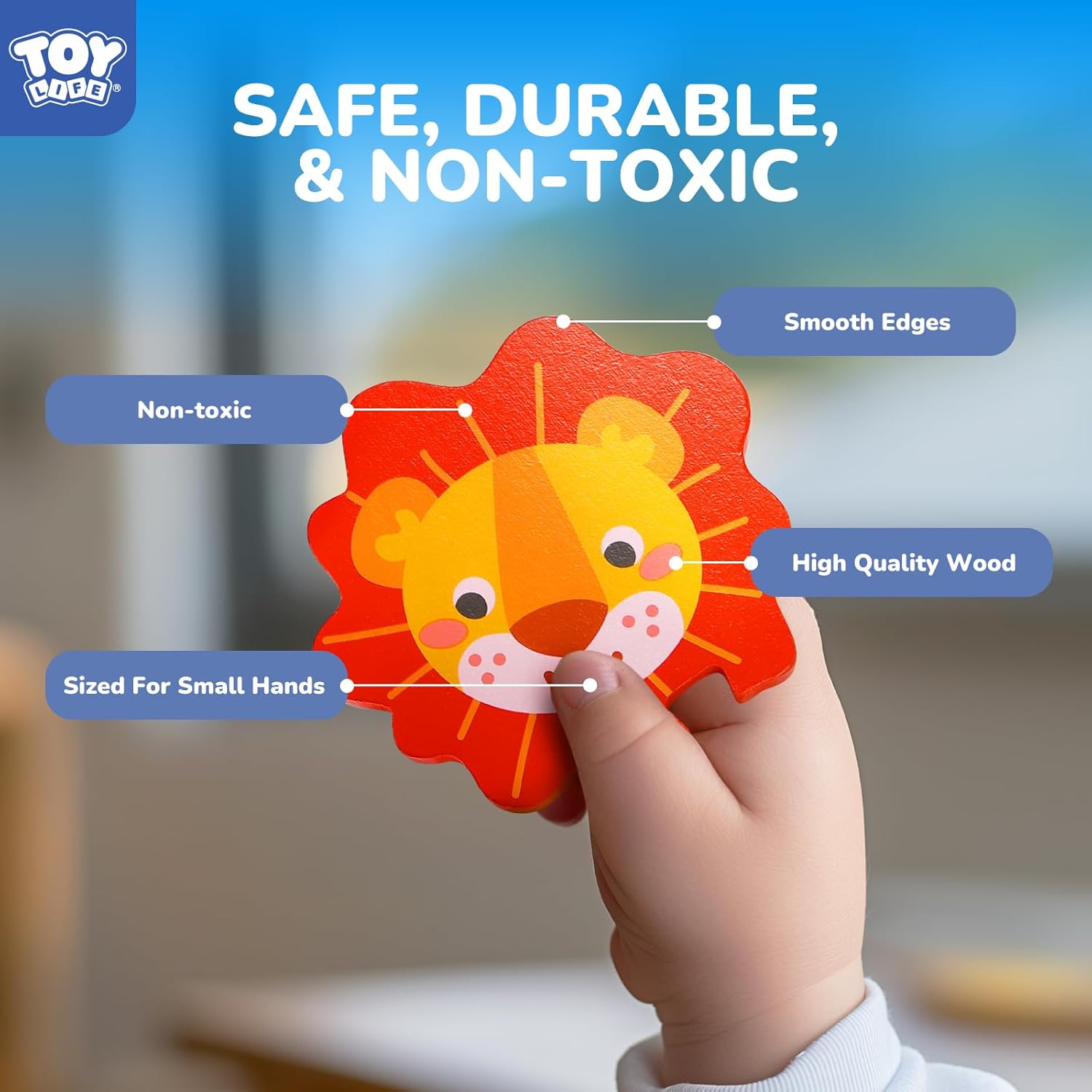 TOY Life Toddler Puzzles Ages 2-4, Wooden Puzzles for Toddlers 1-3, 7 Pcs Animals Puzzle 2 Year Old, Montessori Toddler Boys Girls Toys 2-3, Educational Gift Learning Toys for 2 Year Old