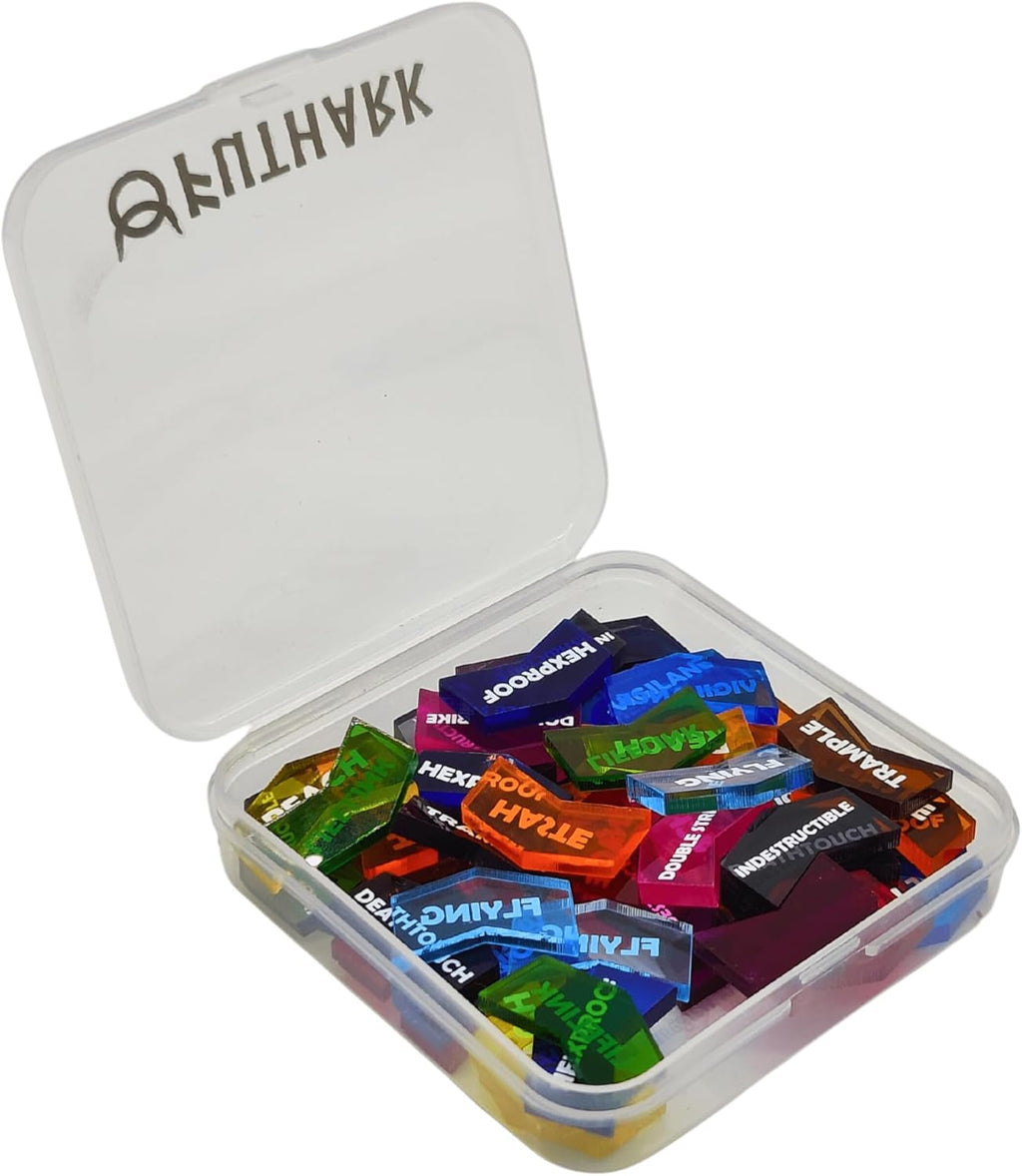 Futhark MTG Counters/Keyword Counters for Magic The Gathering - Set of 60 Color Coded MTG Tokens - Improved Gameplay with This Great Magic The Gathering Gift