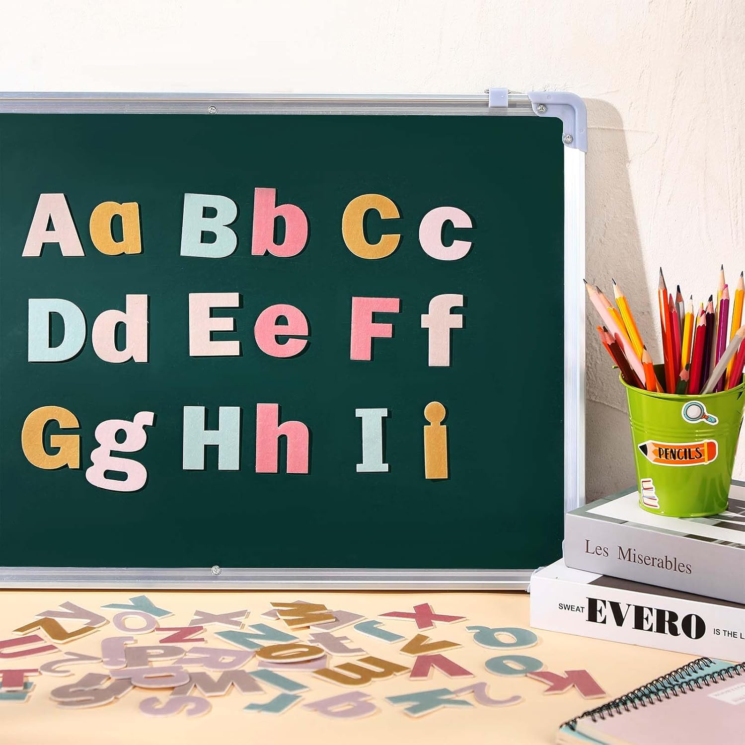 Breling 310 Pieces Felt Bulletin Board Letters Sticker with Number, 2" Bulk Self Adhesive ABC Upper Lowercase Sticky Letter for Christmas Gift Poster Bulletin Board Classroom(Boho Color)