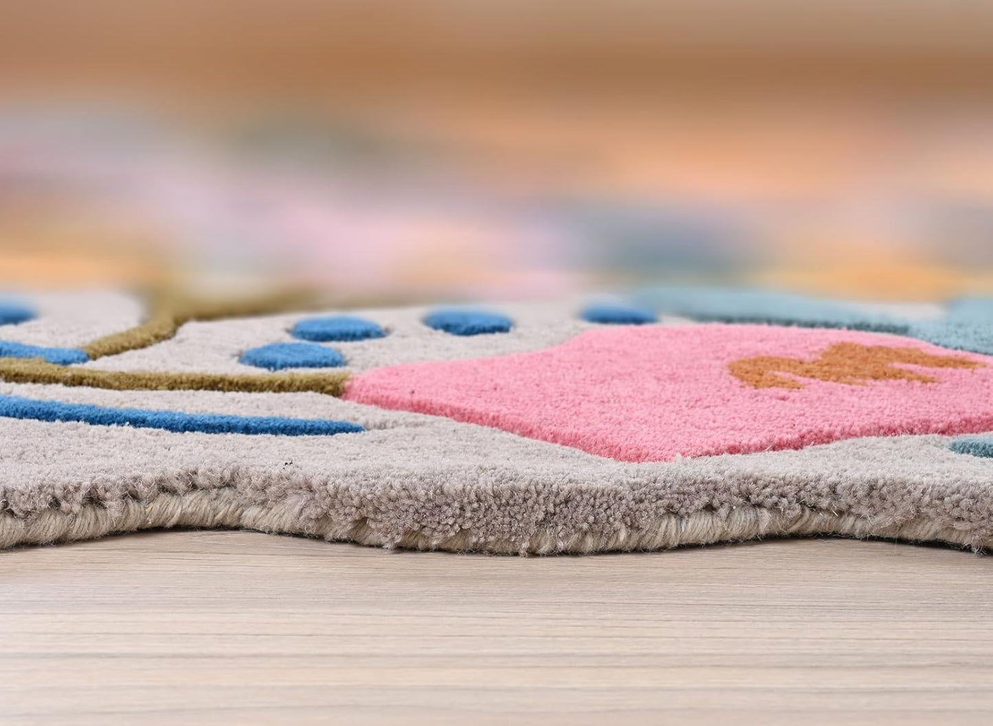 Handmade Wool Floral Area Rug for Living Room | Elegant Flower Garden Design, Soft, Thick and Durable | Bedroom, Dining Room & Home Decor Carpet (8' Round, Floral H)