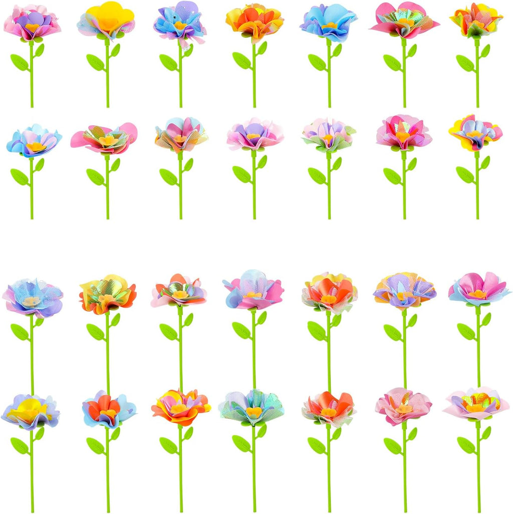 cosone DIY Fabric Flower Bouquets Toys Accessories - Flowers Market Toy Accessories - Arts & Crafts Toy Accessory Craft Kit for Girls Ages 3 4 5 6 7 8, Educational Preschool Arts & Crafts Toys