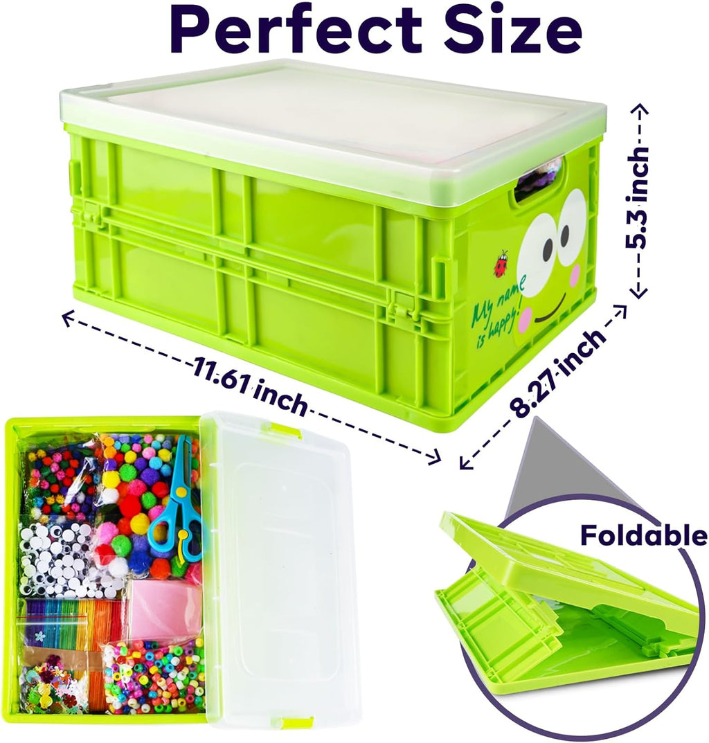 FUNZBO Arts and Crafts Supplies for Kids - Craft Kits with Pipe Cleaners, Popsicle Stickers, Construction Paper, Pom Poms & Googly Eyes, Birthday Gifts for Girls & Boys Age 4+