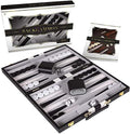 Backgammon Set 18 inch, Large - Classic Board Game for Adults and Kids with Premium Leather Case - Includes Strategy & Tip Guide (Black)