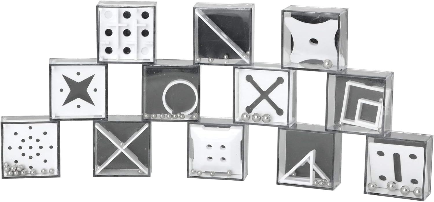 Balance IQ Party Favor Games - Cube Puzzle Stocking Stuffers for Kids and Adults - 12 Puzzles