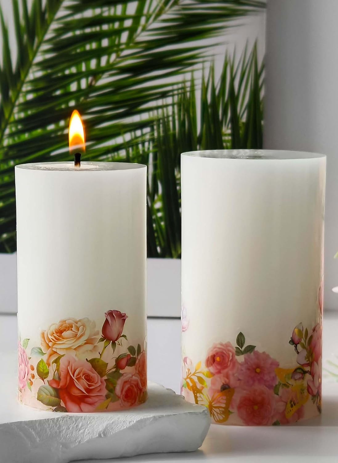 2 Pack Long Pillar Mold - Multiple Style Cylinder - Candle Silicone Wave Spiral Candle Mold - Silicone Resin Casting Molds for Candle & Resin & Soap Craft Supplies