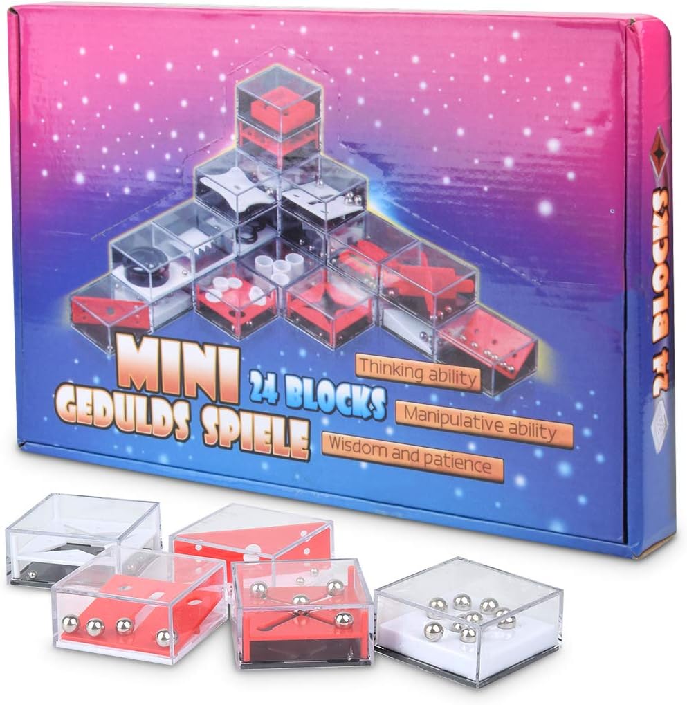 Puzzle Toy Box Game Kids Teenager Balance IQ Party Favor Games Cube Puzzle Stocking Stuffers for Party Favors Supplies -24 Puzzles