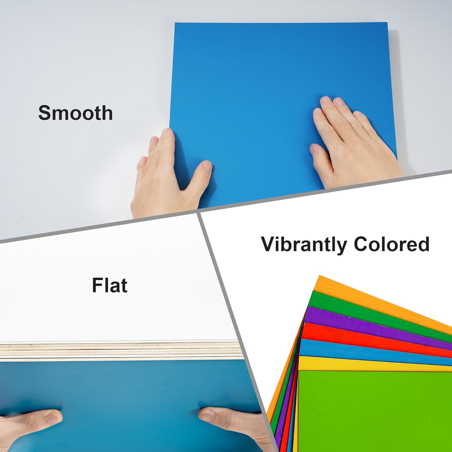 ROBOTIME 7-Pack Double-Sided Colored 1/8" Plywood Sheets - 12 x 12 x 1/8 Inch - Roller-Coated Solid Color 3mm Craft Wood Sheets for Laser Cutting, Engraving & Wood Burning - Assorted Colors