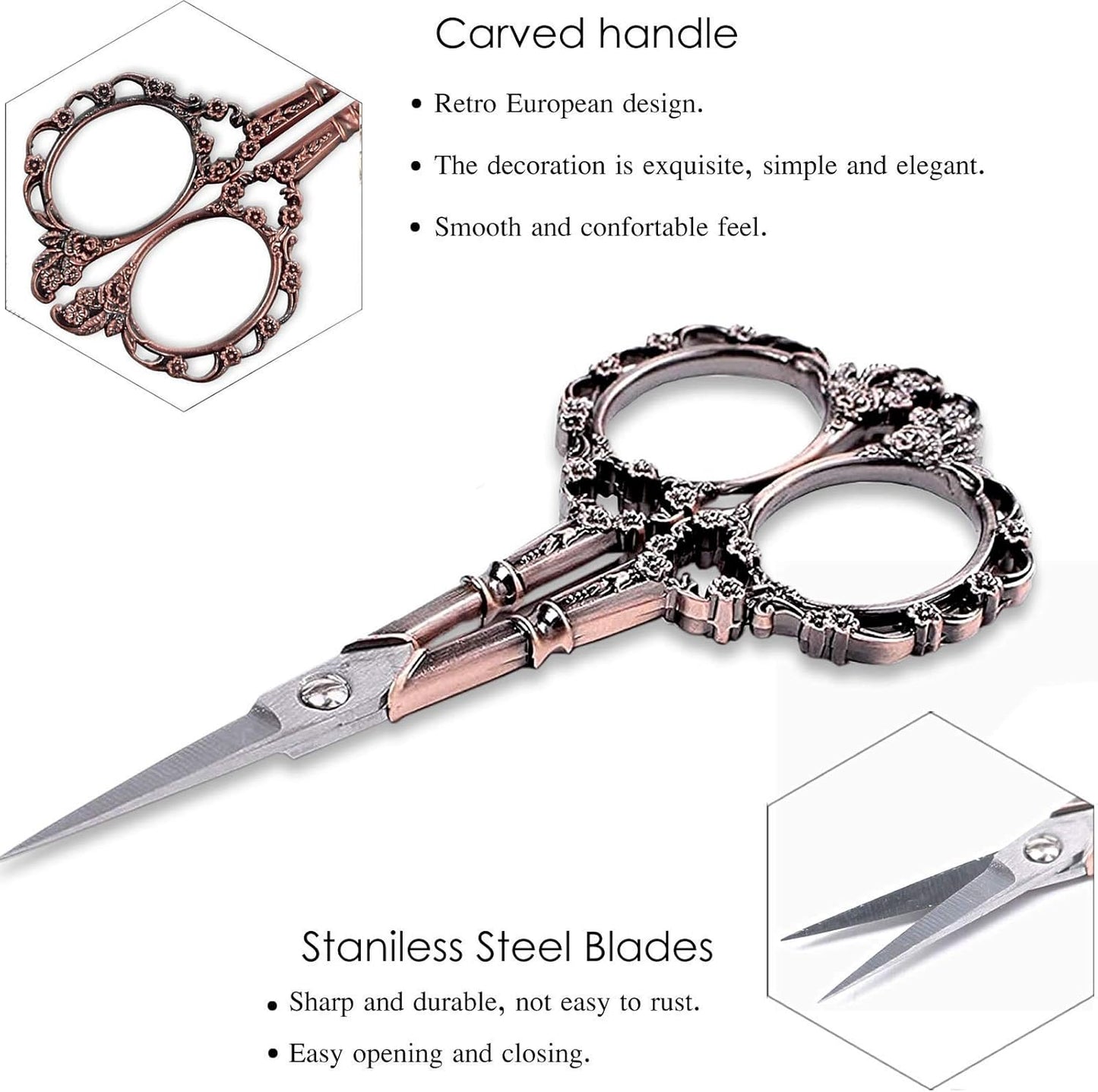 BIHRTC 4.5inch Embroidery Scissors Small Multipurpose Scissor with Leather Case Sharp Tip Stainless Steel Scissors Shear for Office Home Sewing Supplies Cross Stitch Needlework DIY