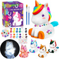 FUNZBO Paint Your Own Unicorn Lamp Kit - Halloweens Arts and Crafts Supplies Painting Kits for Kids Teens, DIY Night Light Unicorn Toy for Toddlers Girl Boy Age 3 4 5 6 7 8 9 10 11 12 13 Birthday Gift