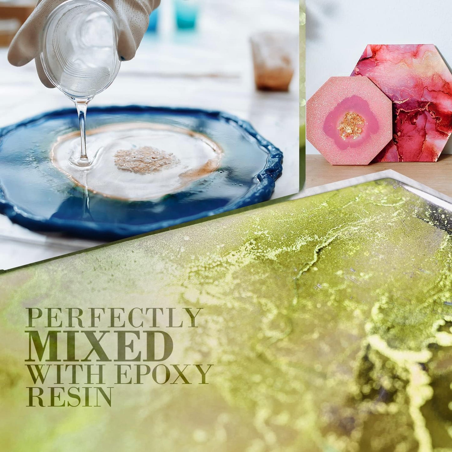 Pickle Green Mica Powder for Epoxy Resin 56g / 2oz. Jar - Techarooz 2 Tone Resin Dye Color Pigment Powder for Lip Gloss, Nails, Colorant for Slime Bath Bombs Soap Making & Polymer Clay