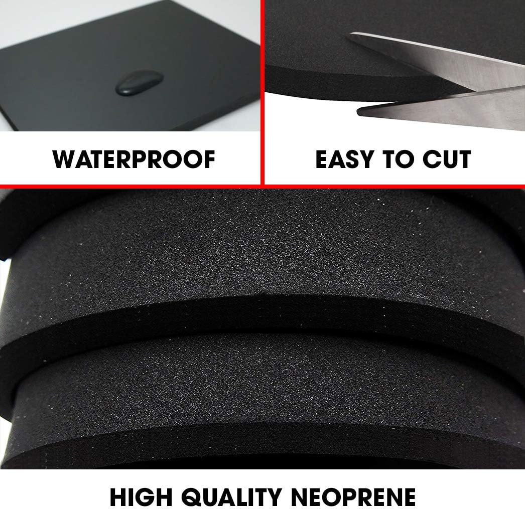 Dualplex Neoprene Sponge Foam Rubber Sheet Roll, 15 X 60 Inch X 1/8" Thick, Perfect Cosplay Padding, DIY Project Sheet - Easy Cut Non-Adhesive Multi-Function Soundproof Rubber Foam