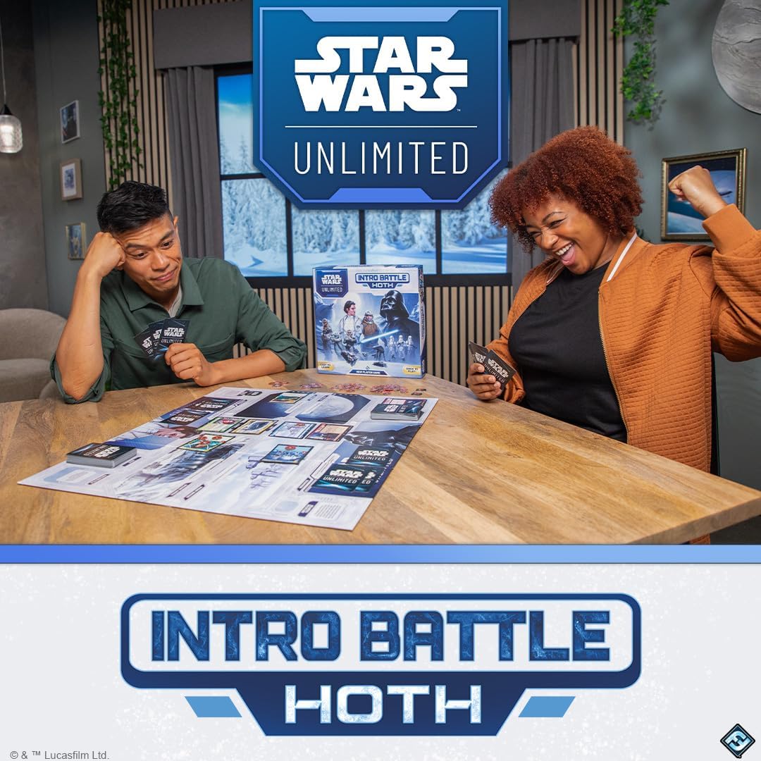 Asmodee Star Wars: Unlimited TCG - Intro Battle Hoth - Easy-to-Learn Trading Card Game Starter Set with Pre-Built Vader & Leia Decks for Kids & Adults, Ages 12+, 2+ Players, 20 Min Playtime