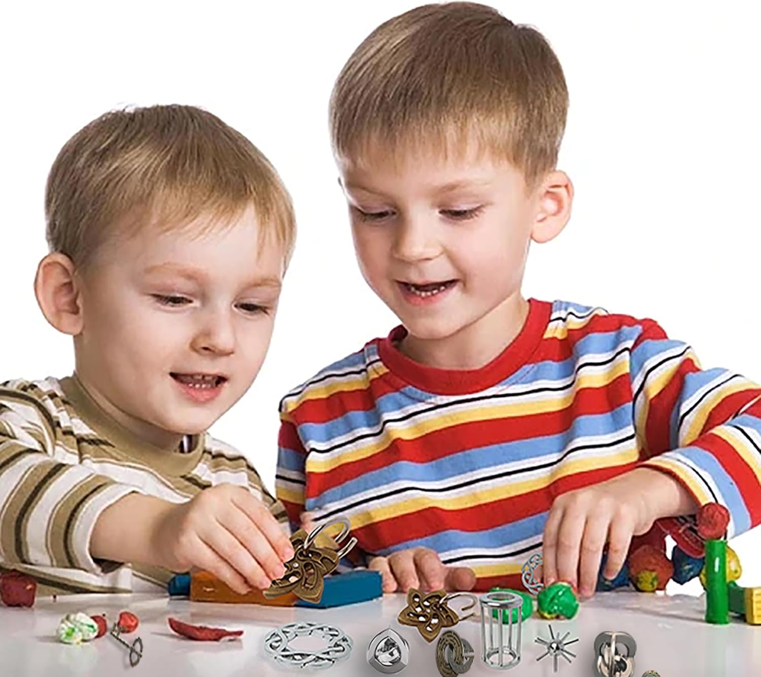 Metal Brain Teasers Puzzles 3PCS Unlock Interlocking Puzzles IQ Logic Test Disentanglement Educational Toy for Kids Adults