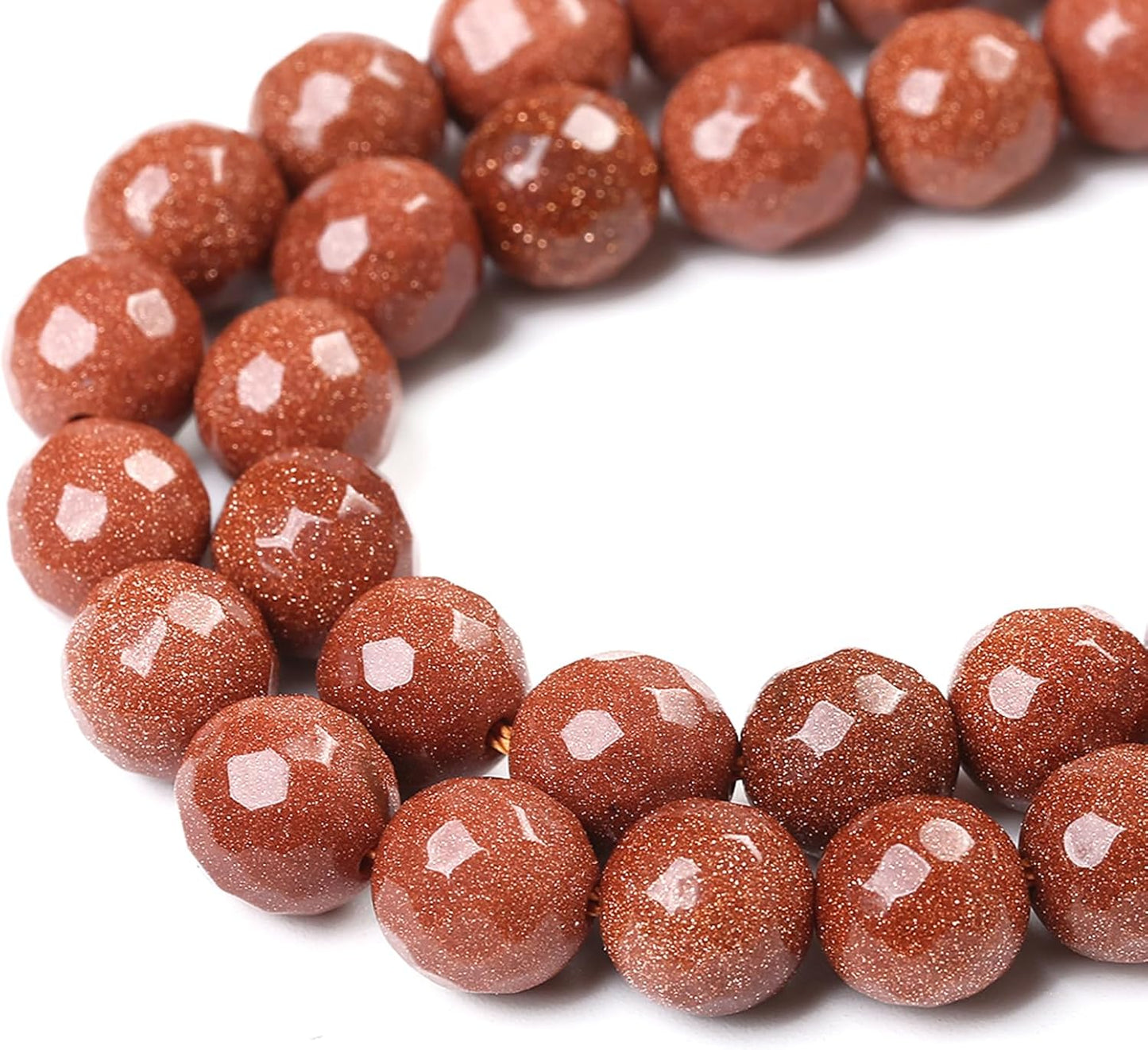 36pcs 10mm Natural Gold Sandstone Beads Faceted Stone Energy Healing Beads for Jewelry MakingDIY Bracelet Necklace Accessories 15" (10mm, Faceted Gold Sandstone)