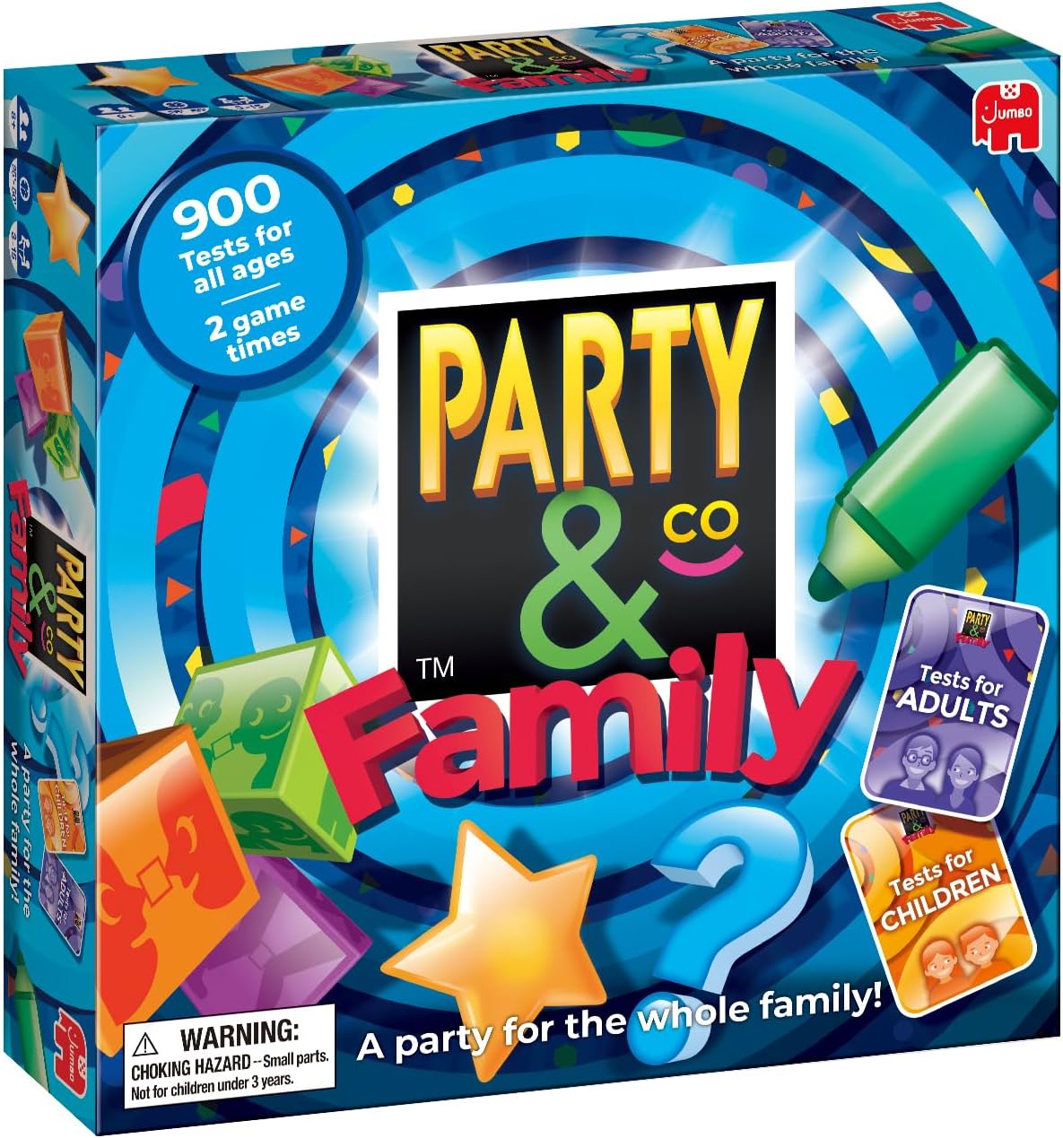 Jumbo Party & Co. Family Board Game - Fun Multi-Challenge Game for 8+ Years, Multiplayer Family Entertainment.