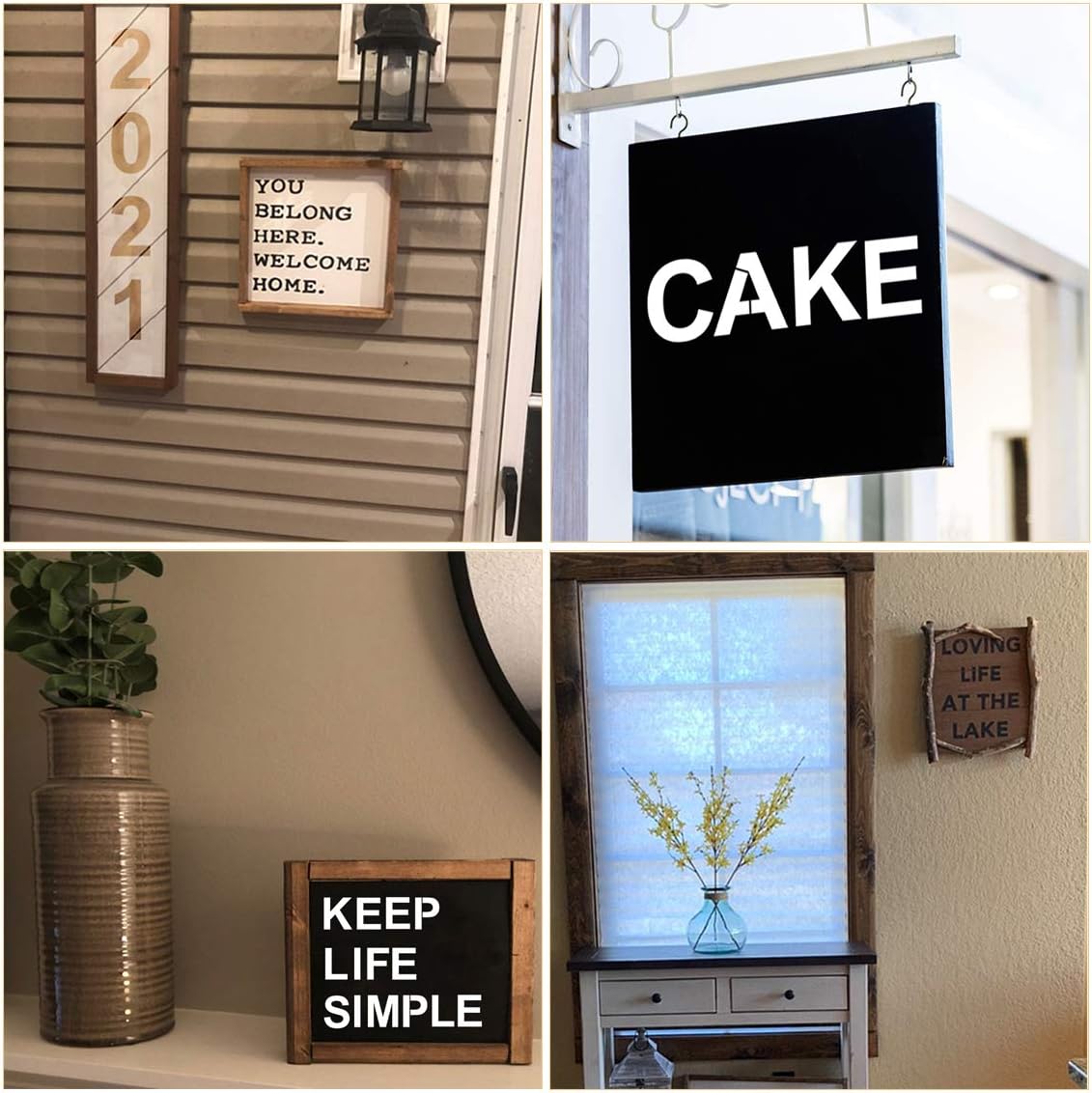 Alphabet Letter and Number Stencils 12 Inch - 40 Pack Large Letters and Numbers Stencil Templates with Signs for Painting on Wood, Reusable Number Letter Stencils for Chalkboard Signs & Wood Wall Art