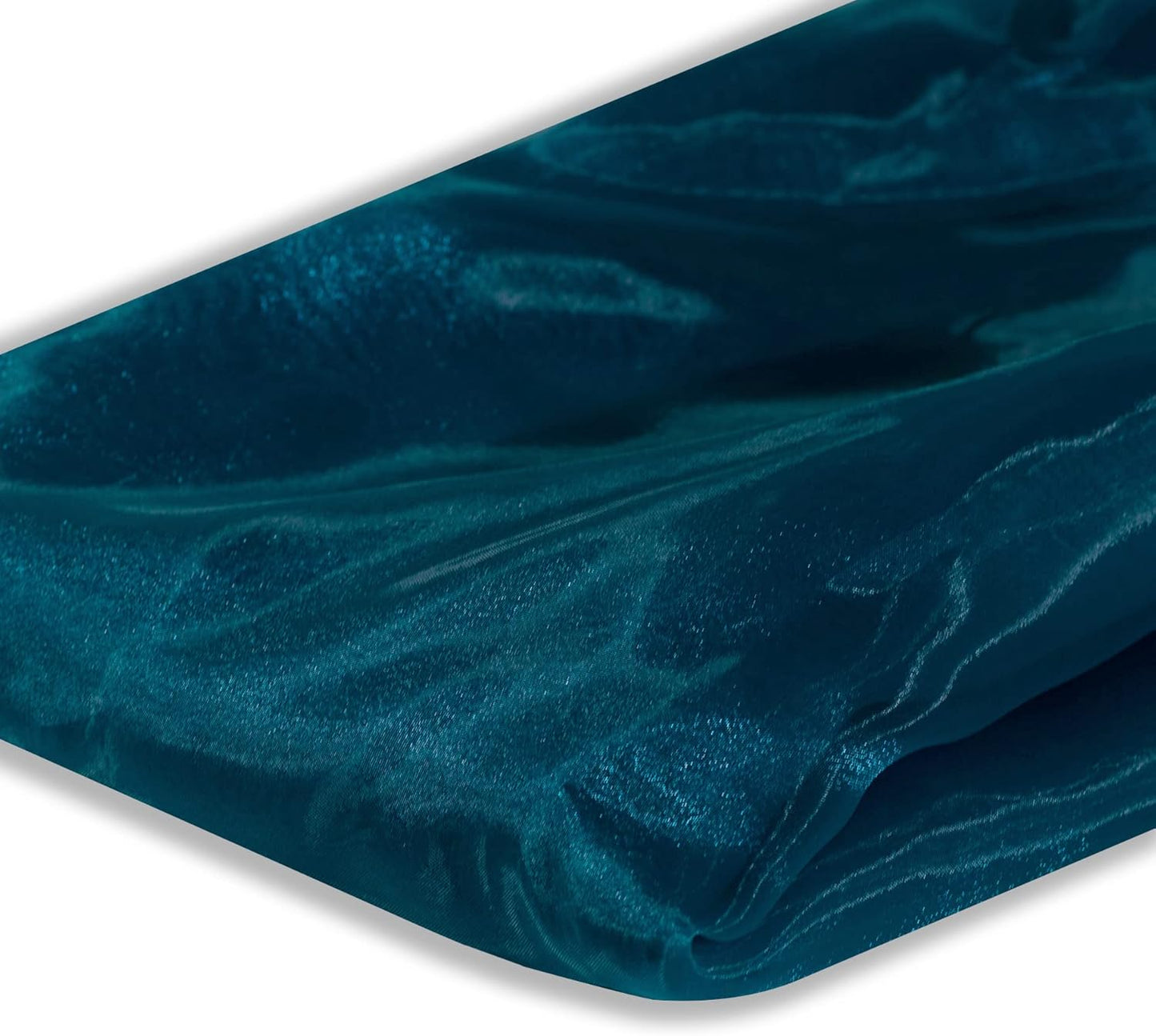 Fynite Sheer Organza Fabric | 1 Yard Long | 44" Wide | Bridal Solid Sheer Organza Bolt for Wedding Dress Fashion Craft Decorations - Dark Teal