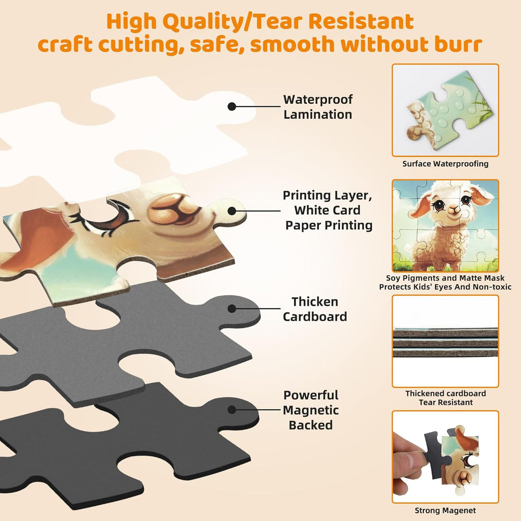 Puzzles for Kids Ages 3-5 36PCS-3 Animal Themes Magnetic Puzzles for Kids 4-6 Travel Puzzle for Airplane/Car/Road Trip/Gift Toys for 3 4 5 6 Year Old Girls and Boys