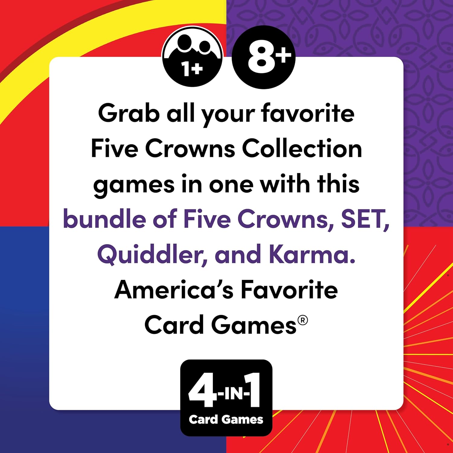PlayMonster Five Crowns 4 Pack Bundle Card Games for Kids