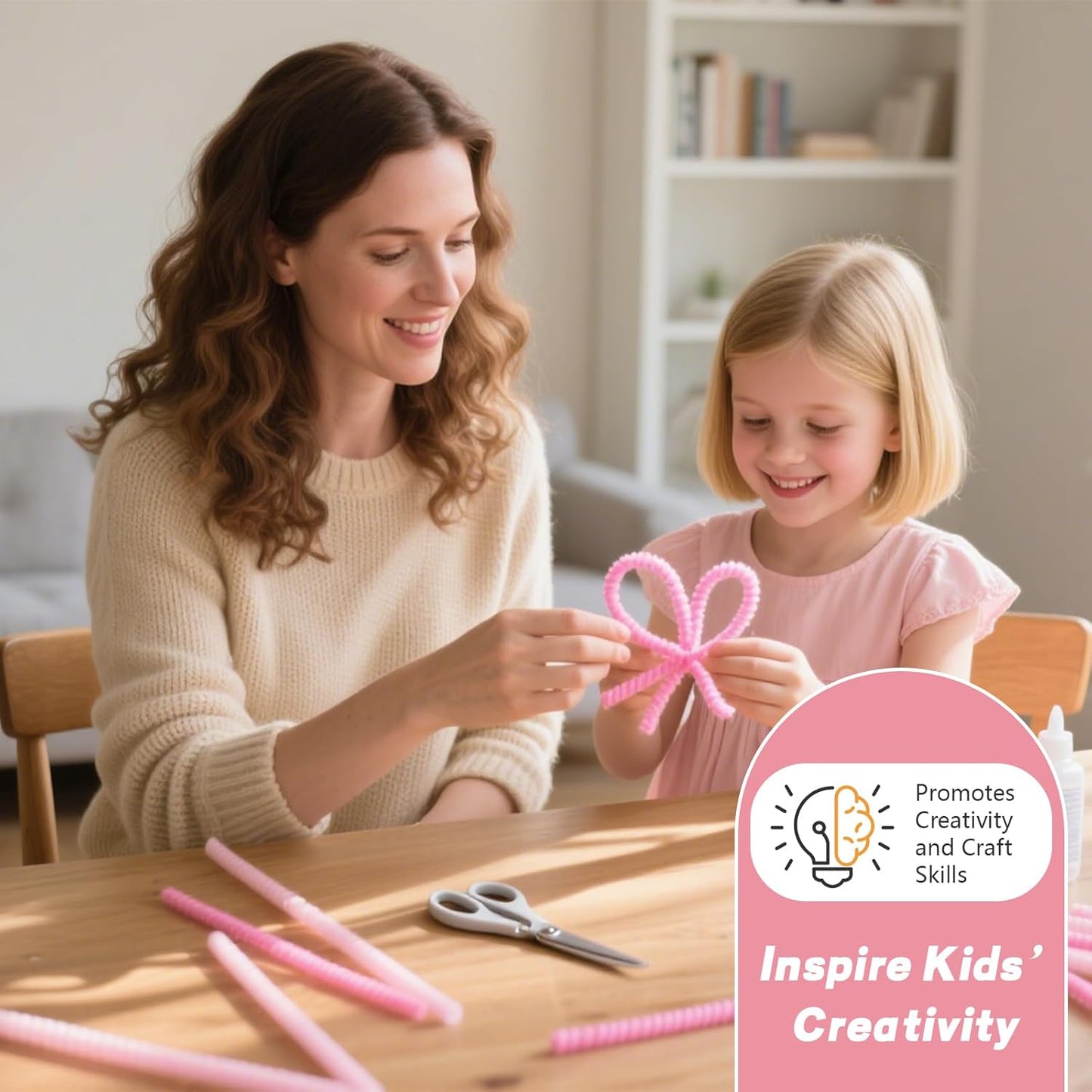 Pipe Cleaners Craft 500PCS 5 Colors Pastel Pink Pipe Cleaners Bulk 30CM Limpia Pipas para Manualidades Fuzzy Wire Chenille Stems for Arts Crafts and Creative DIY Projects Decorations