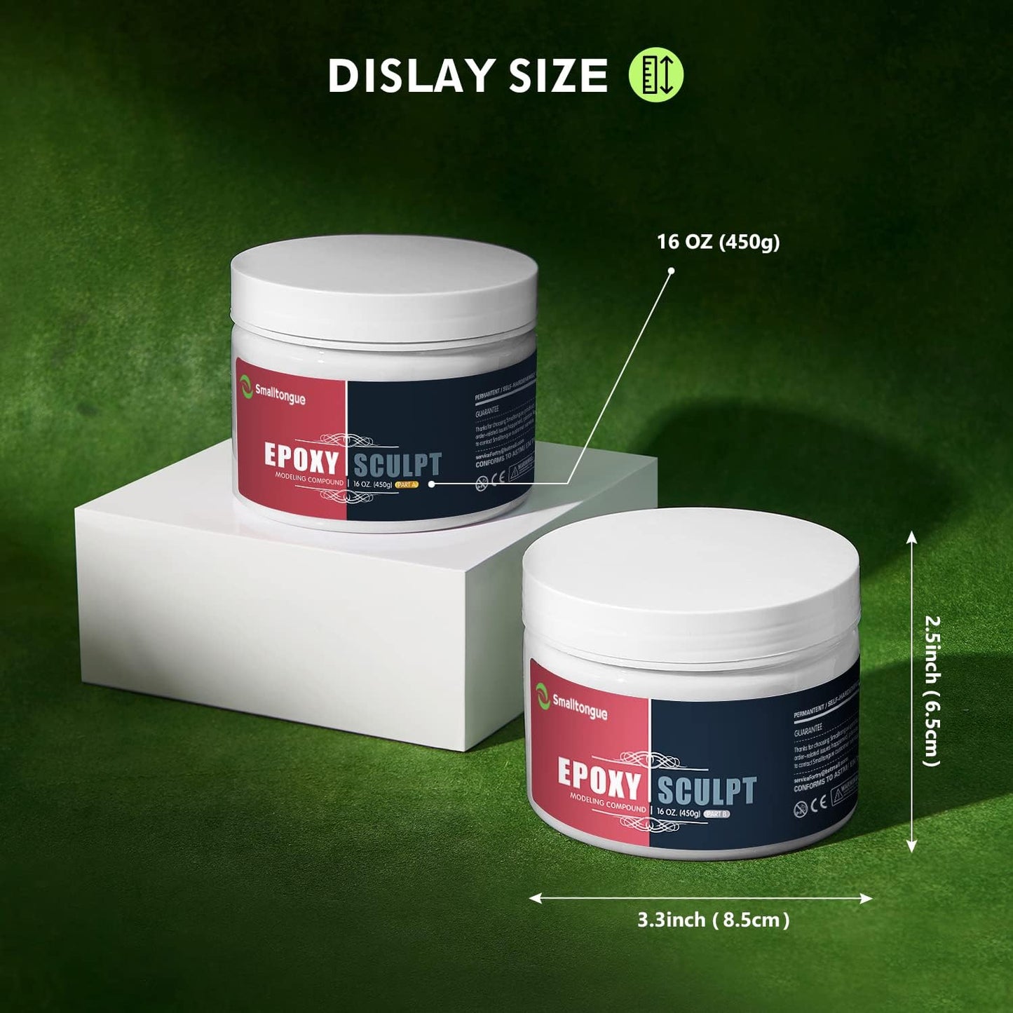 Smalltongue AB Epoxy Sculpt Clay, 2 Part Modeling Compound (A & B) 2 Pound, Epoxy Sculpture Modeling Paste Clay, for Modeling, Repair, Fill Up Retrofit and Sculpture, White