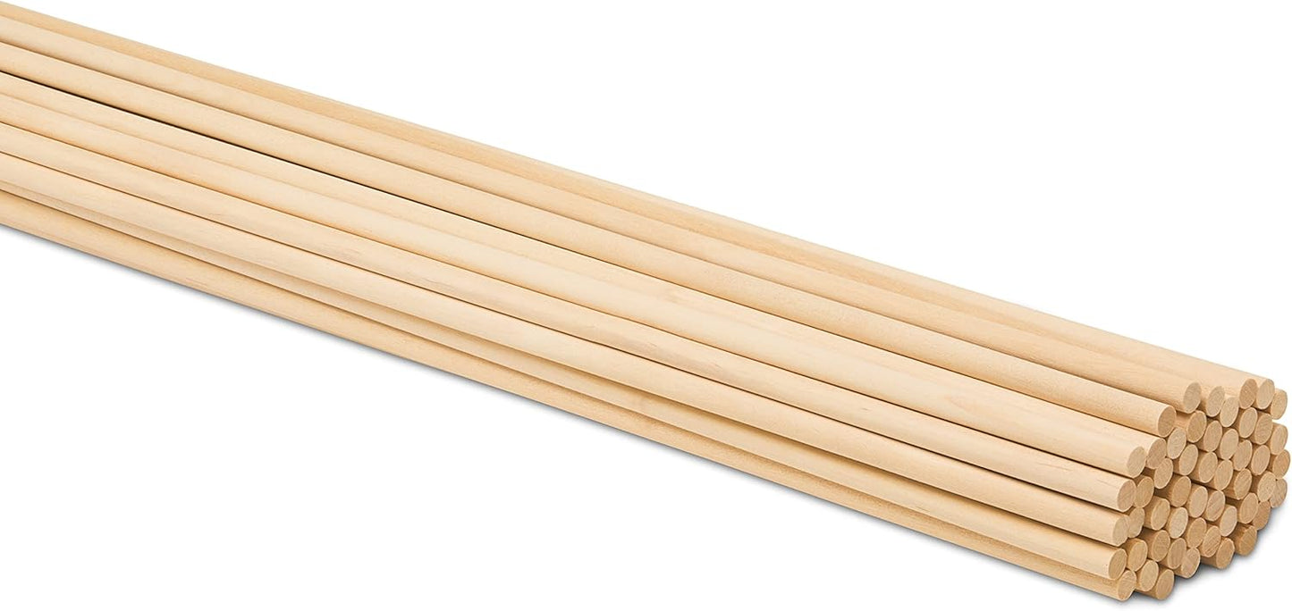 Dowel Rods Wood Sticks Wooden Dowel Rods 5/16 x 36 Inch Unfinished Hardwood Sticks for Crafts and DIYers 50 Pieces by Woodpeckers
