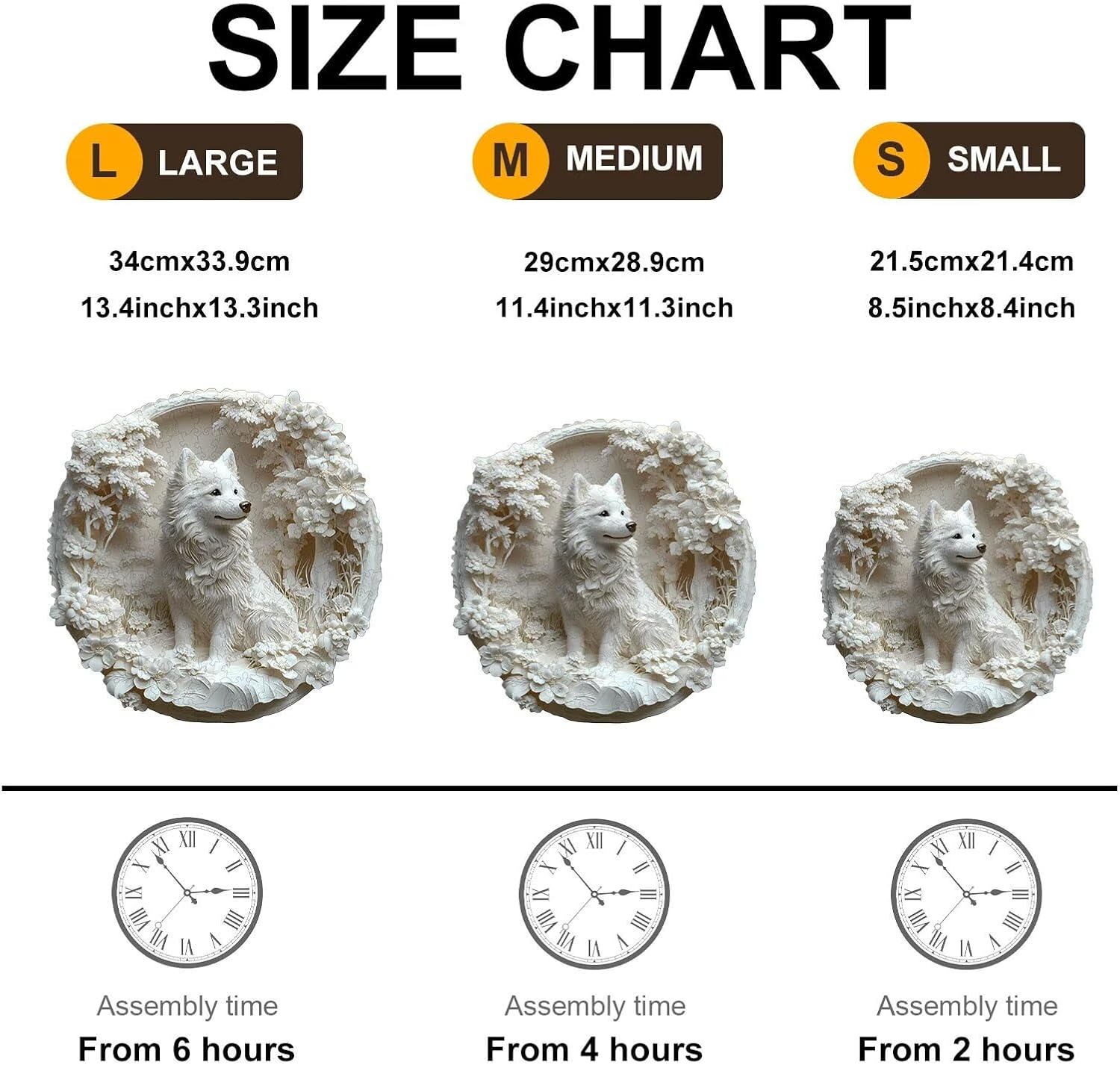 Wooden Puzzles Adults, 3D Samoyed Dog Wooden Puzzles 200 Pieces, Unique Animal Shaped Wood Challenging Jigsaw Puzzles Gifts for Adults, 11.4x11.1in