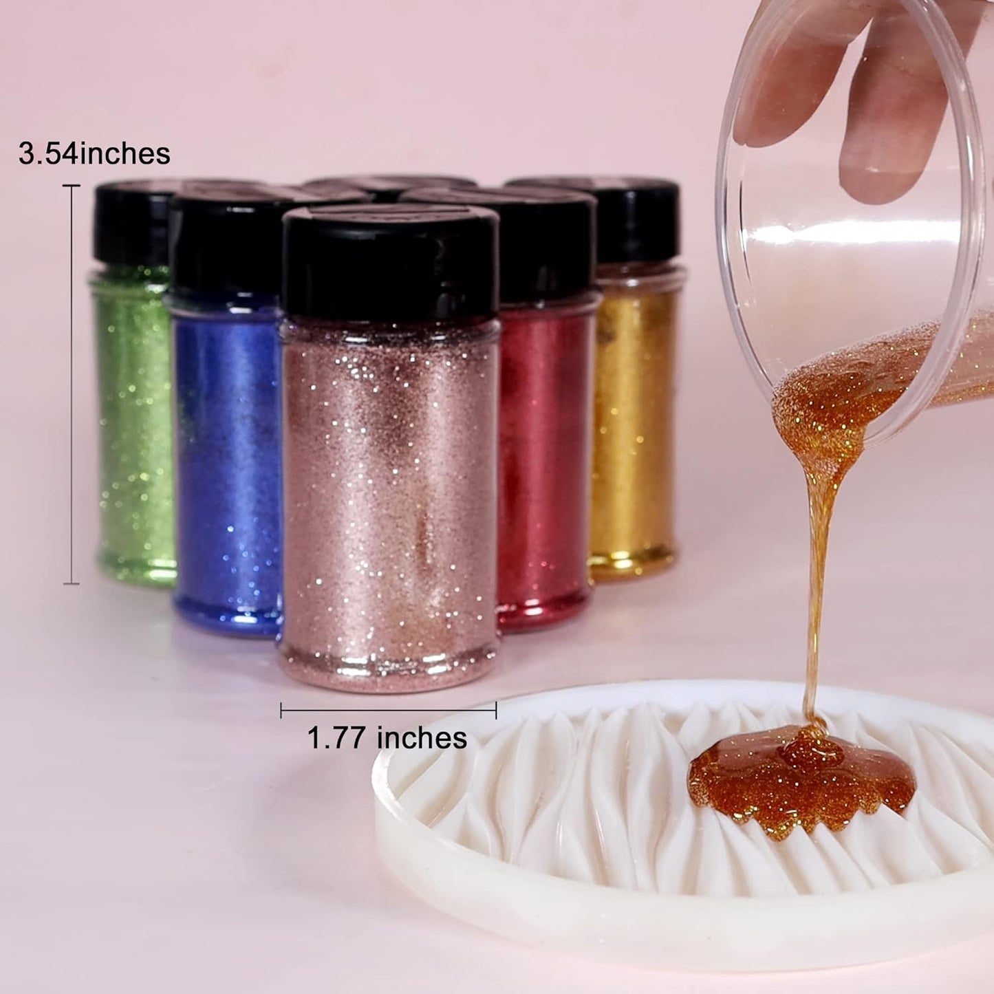 Renfio Ultra Fine Glitter Powder Metallic Resin Glitter 2.11 Oz (60g) PET Flakes Crafts Sequins 1/128" 0.008" 0.2mm Epoxy Chips Flakes for Tumblers Slime Christmas Decoration - Dark Green