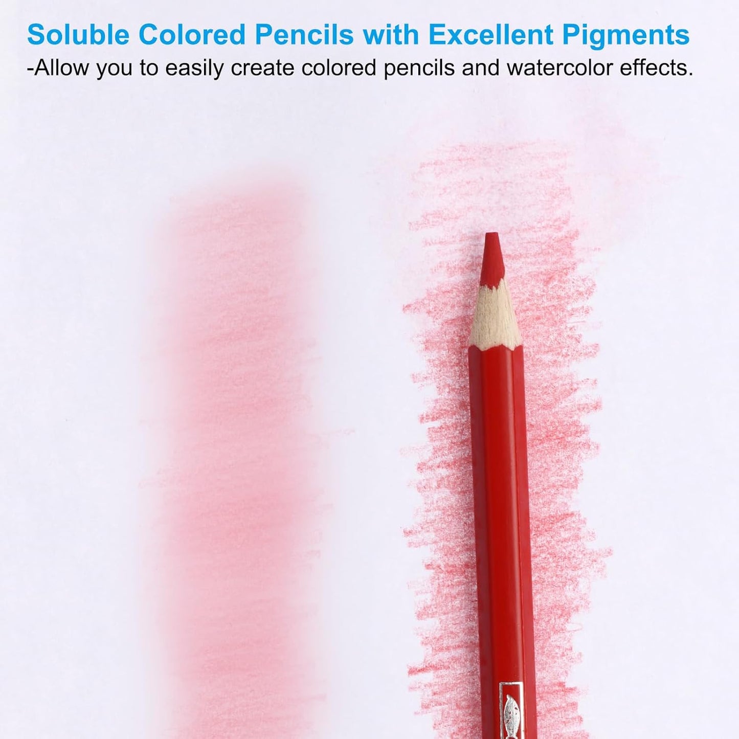 PATIKIL Watercolor Pencil, 6Pcs Water Soluble Pencils for Blending, Coloring, Sketch Drawing, Painting, Light Orange Red