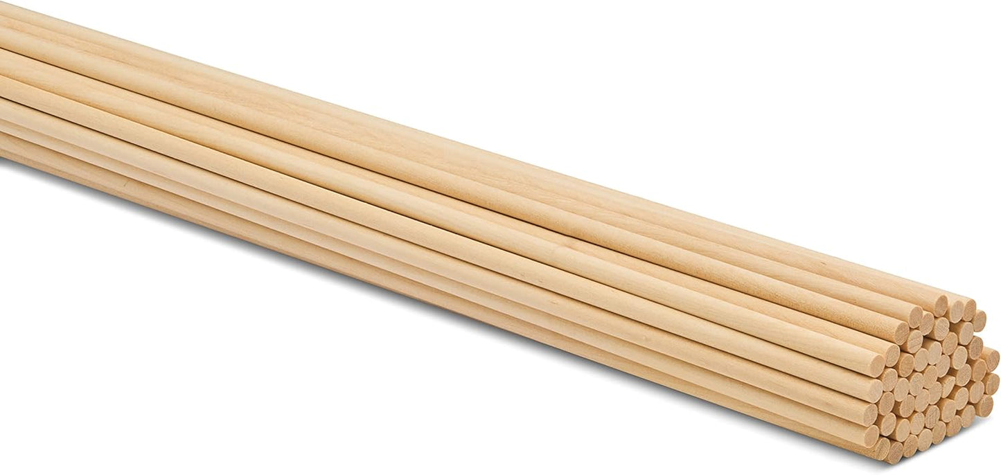 Dowel Rods Wood Sticks Wooden Dowel Rods 3/16 x 24 Inch Unfinished Hardwood Sticks for Crafts and DIY'ers 50 Pieces by Woodpeckers