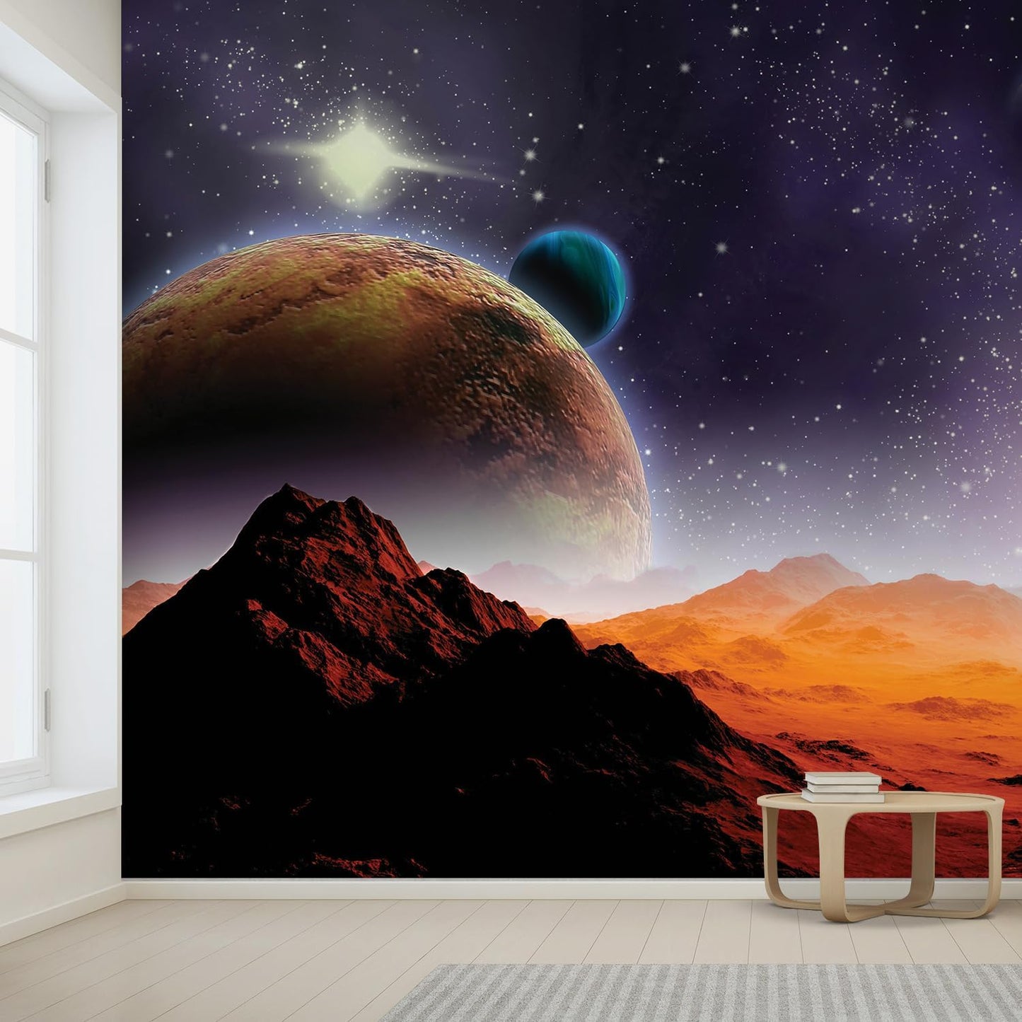 wall26 Wall Sticker/Wall Mural Peering into a Vibrantly Colored Space, Not Peel and Stick, Non-Woven Wallpaper Decorative for Bedroom, Living Room, Office - 120x144 inches