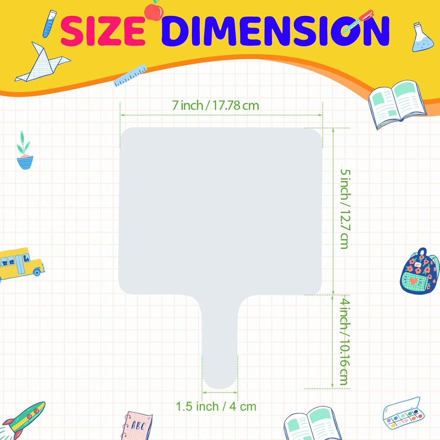 6 Pcs Dry Erase Answer Paddle 7 x 9 Inch Handheld Wooden White Board Double Sided Dry Erase Small Whiteboards for Students Classroom Games Party Auction Paddles for Bidding Meeting Voting(6)
